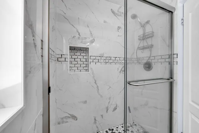 a bathroom with a shower