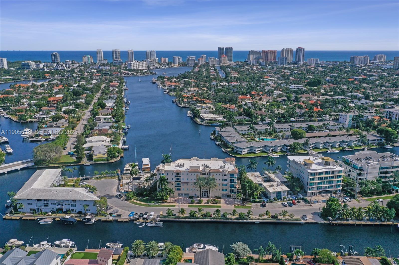 516 Hendricks Isle, Unit 2C Fort Lauderdale, FL 33301 - Photo 6 of 77 an aerial view of a city with lots of residential buildings lake and ocean view