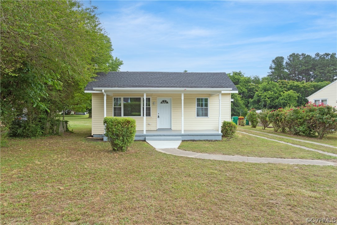 a view of a house with a patio