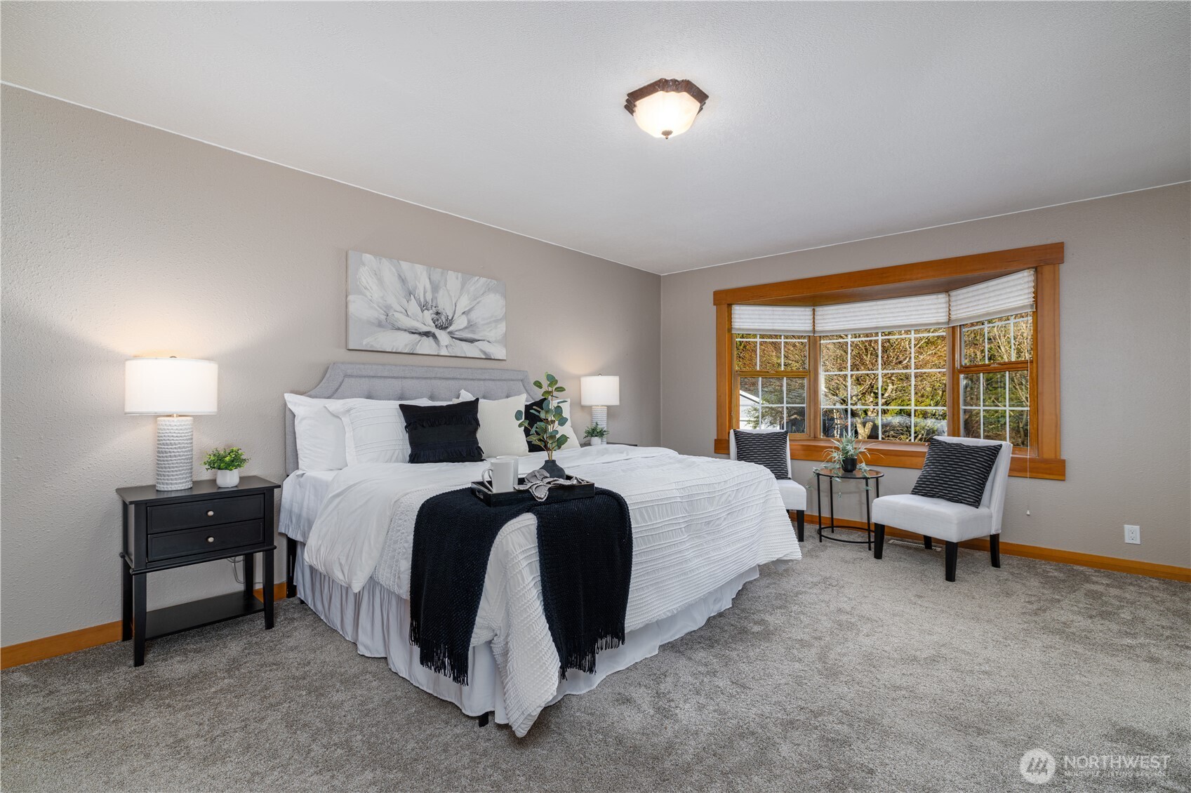 5981 Southeast Arcadia Road Shelton, WA 98584 - Photo 15 of 35 a spacious bedroom with a bed and a window