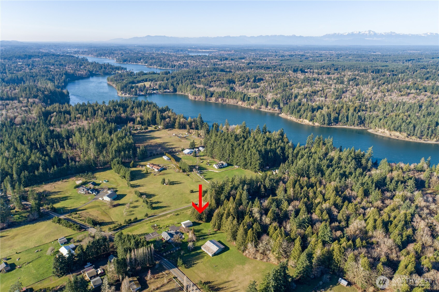 5981 Southeast Arcadia Road Shelton, WA 98584 - Photo 35 of 35 an aerial view of residential houses with outdoor space
