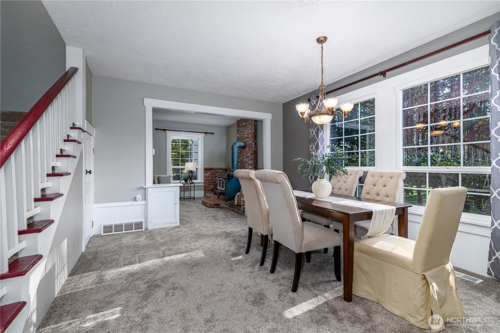 5981 Southeast Arcadia Road Shelton, WA 98584 - Photo 6 of 35 a view of a dining room with furniture window and outside view