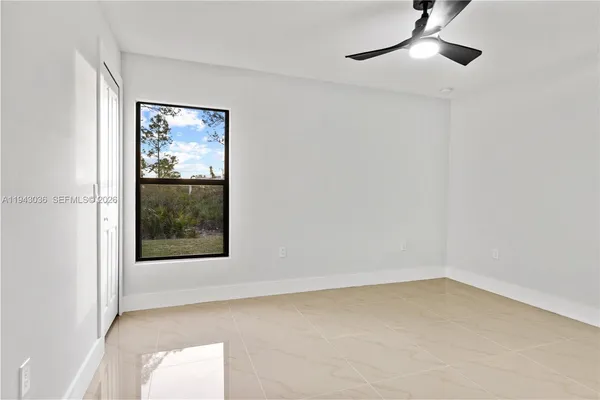 an empty room with a window
