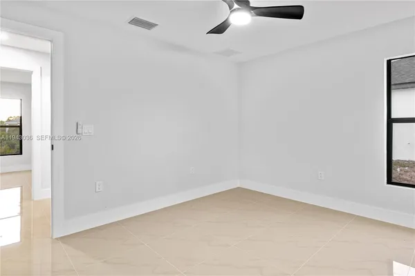 an empty room with a window