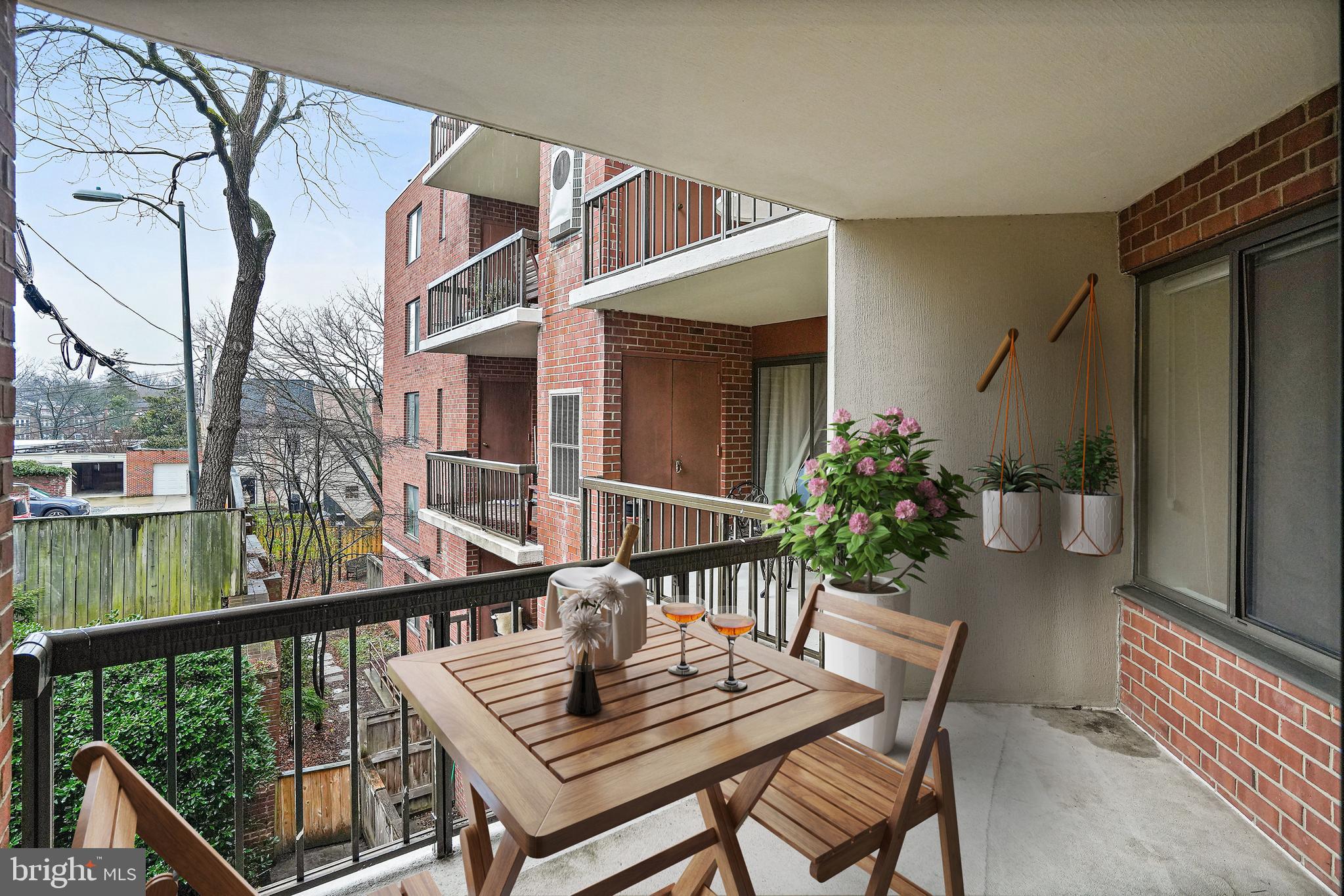 2320 Wisconsin Avenue Northwest, Unit 309 Washington, DC 20007 - Photo 2 of 19 West Facing Balcony (Virtually Staged)