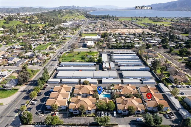 an aerial view of multiple house