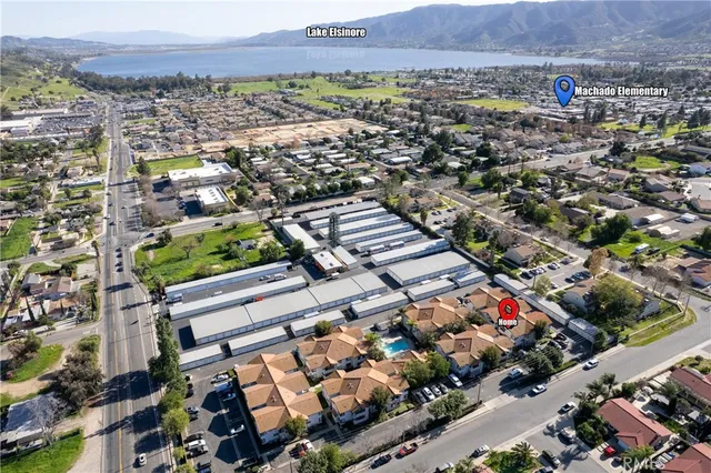 an aerial view of multiple house