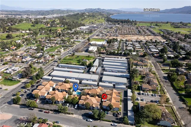 an aerial view of multiple house