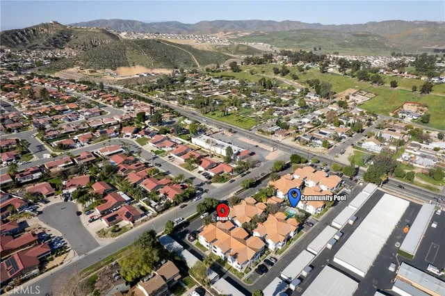 an aerial view of a city