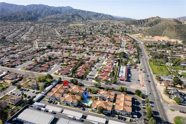an aerial view of multiple house