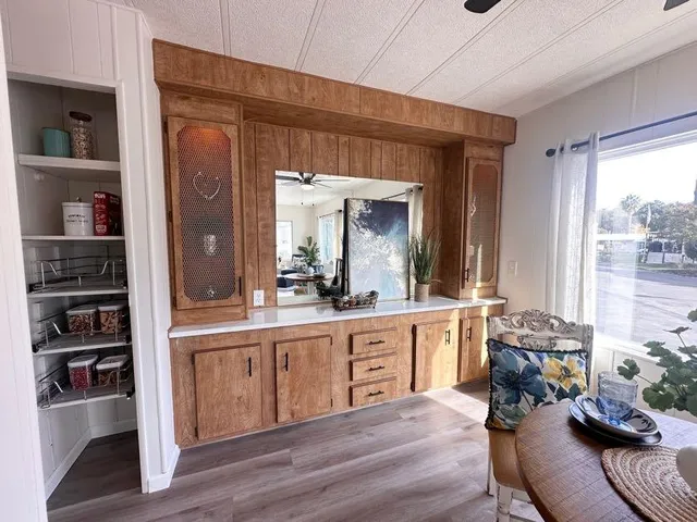 a large living room with a large window