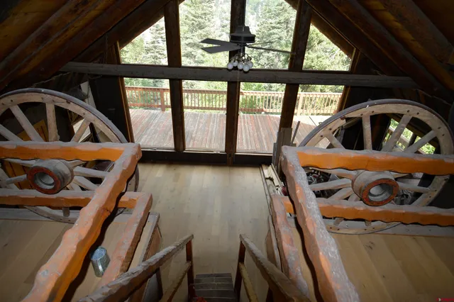 a bathroom with a bathtub and shower