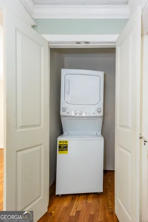 a utility room with a washer and dryer