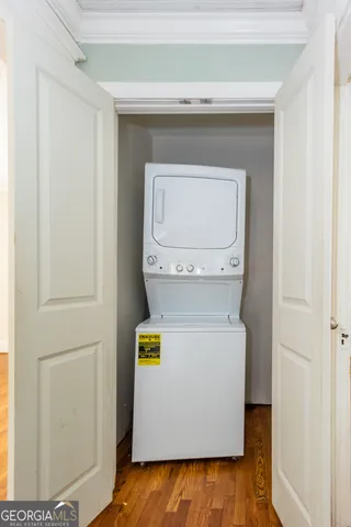a utility room with a washer and dryer