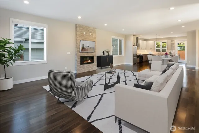 a living room with furniture or window and a potted plant