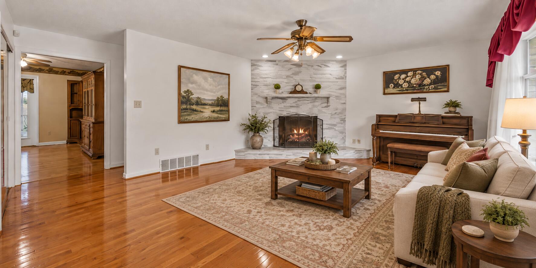 5700 Sulphur Wl Road Lexington, KY 40509 - Photo 9 of 91 Warm Traditional Living Room with Open L