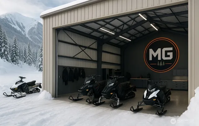 a front view of a house with a large window