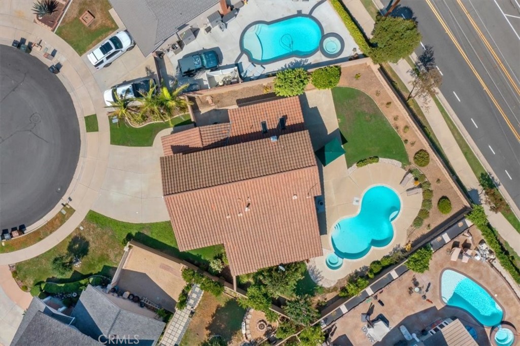 2232 Montague Circle Placentia, CA 92870 - Photo 33 of 36 an aerial view of a house a yard and a swimming pool