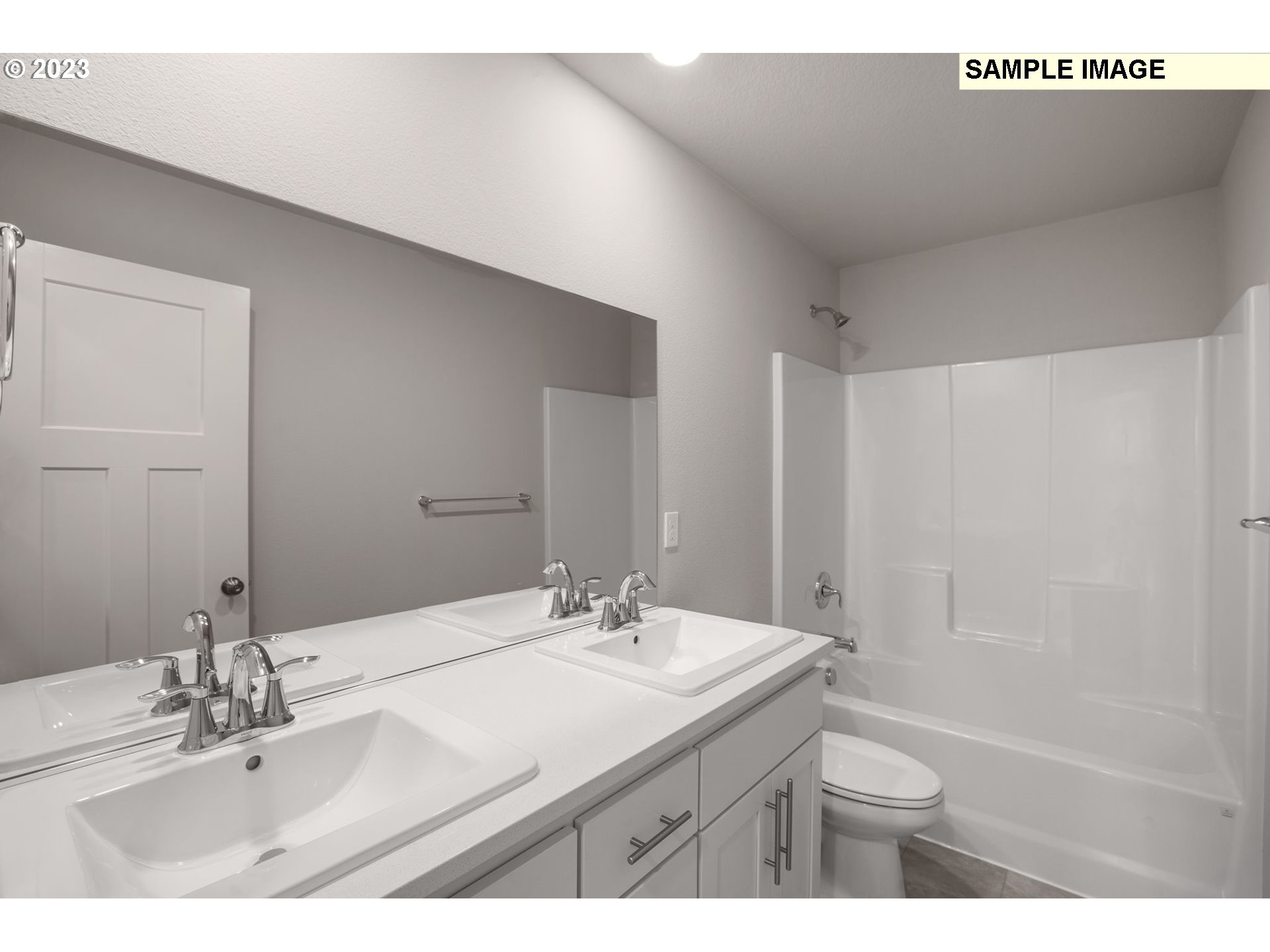 6286 Southeast 20th Street Gresham, OR 97080 - Photo 19 of 25 a bathroom with a sink a toilet a shower and a mirror