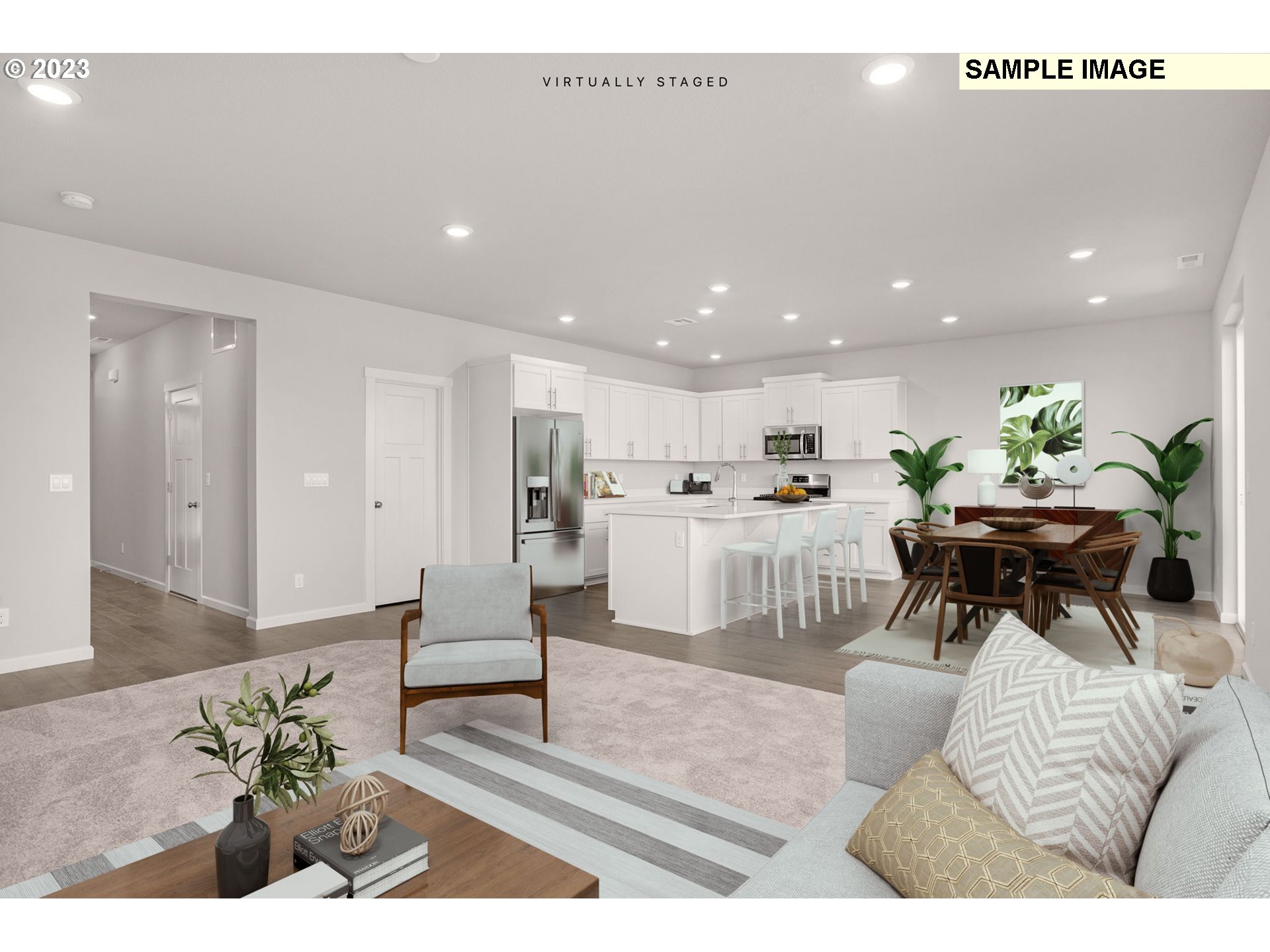 6286 Southeast 20th Street Gresham, OR 97080 - Photo 5 of 25 a living room with furniture and kitchen view