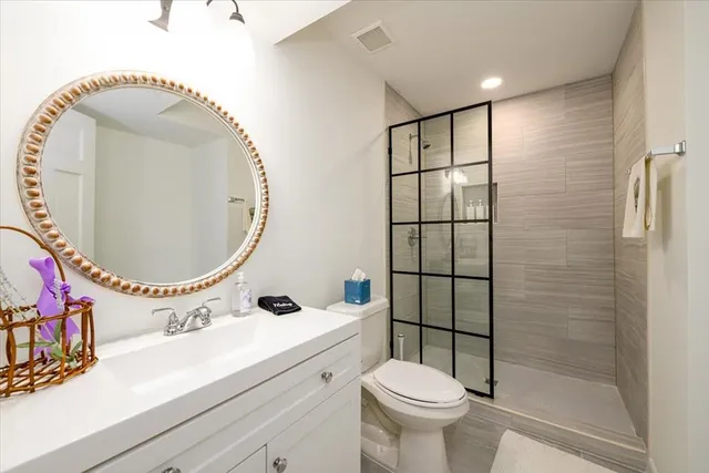 a view of a lake with a car parked