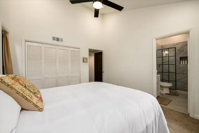 a view of a city with mountains in the background