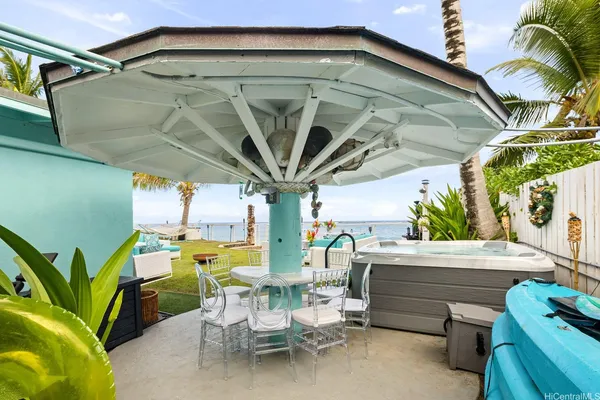 a view of a patio