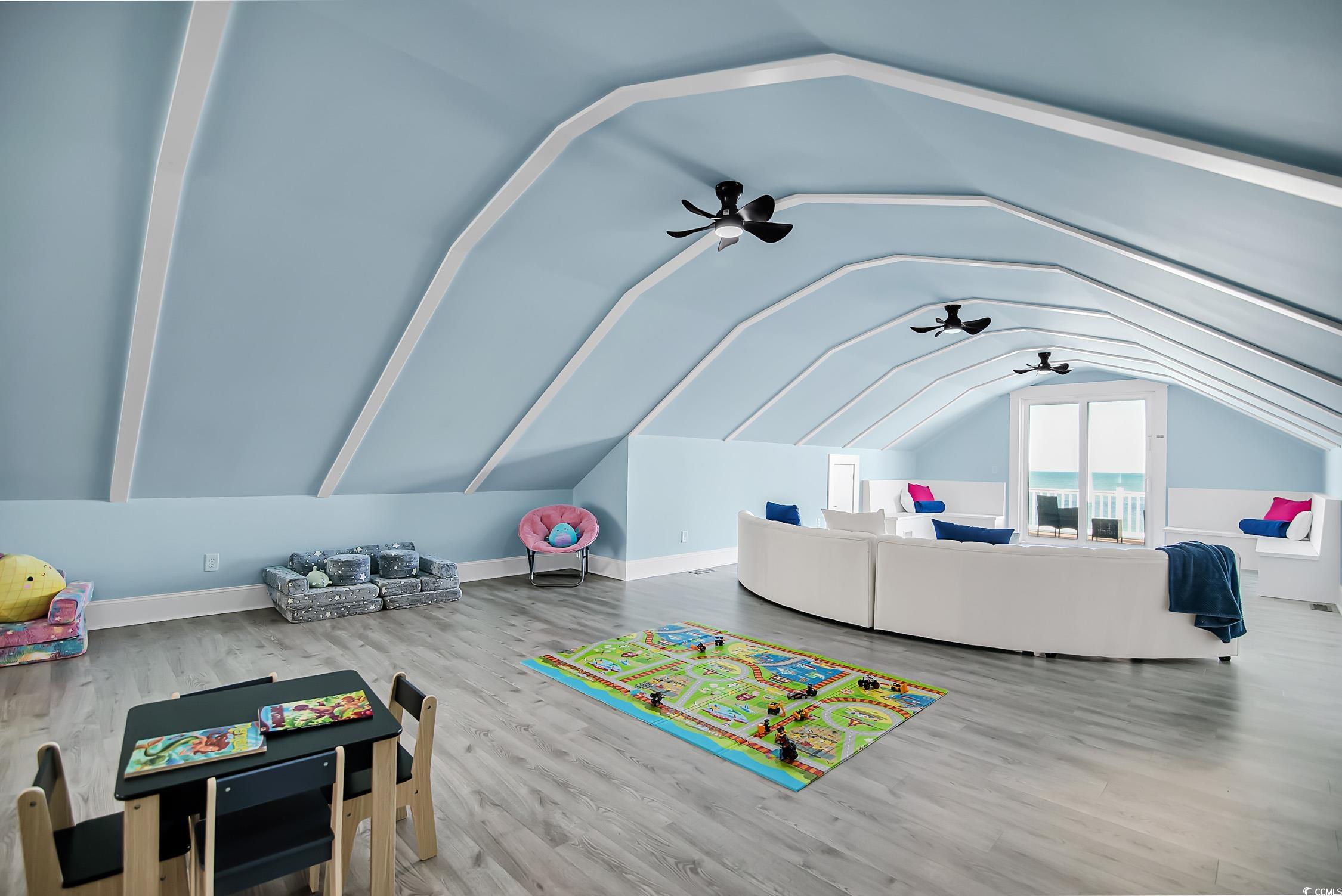 139 Pioneer Loop Georgetown, SC 29440 - Photo 37 of 39 Game room featuring vaulted ceiling and a ceiling fan