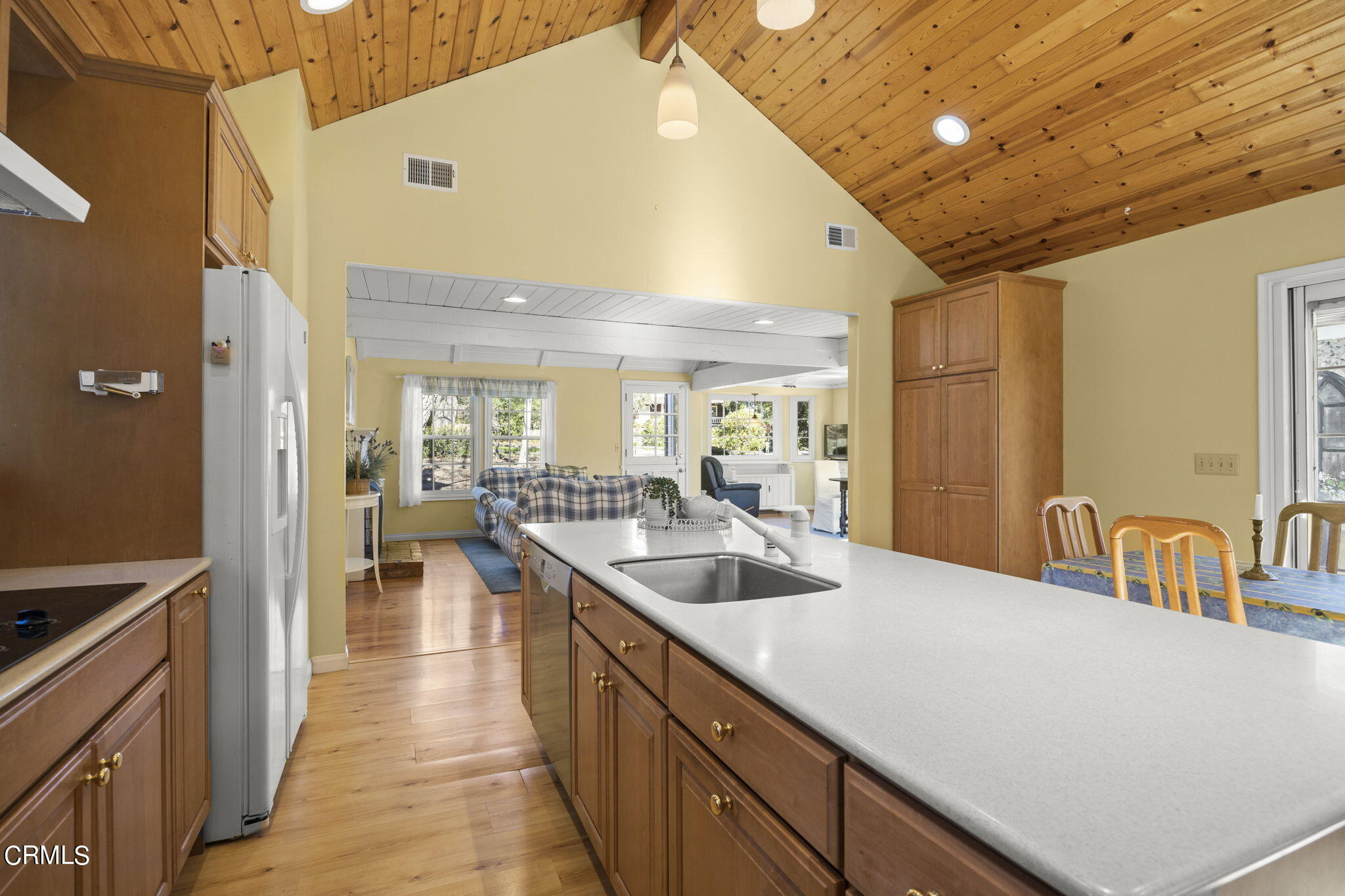 601 Foothill Road Ojai, CA 93023 - Photo 13 of 47 a kitchen with sink and view of living room