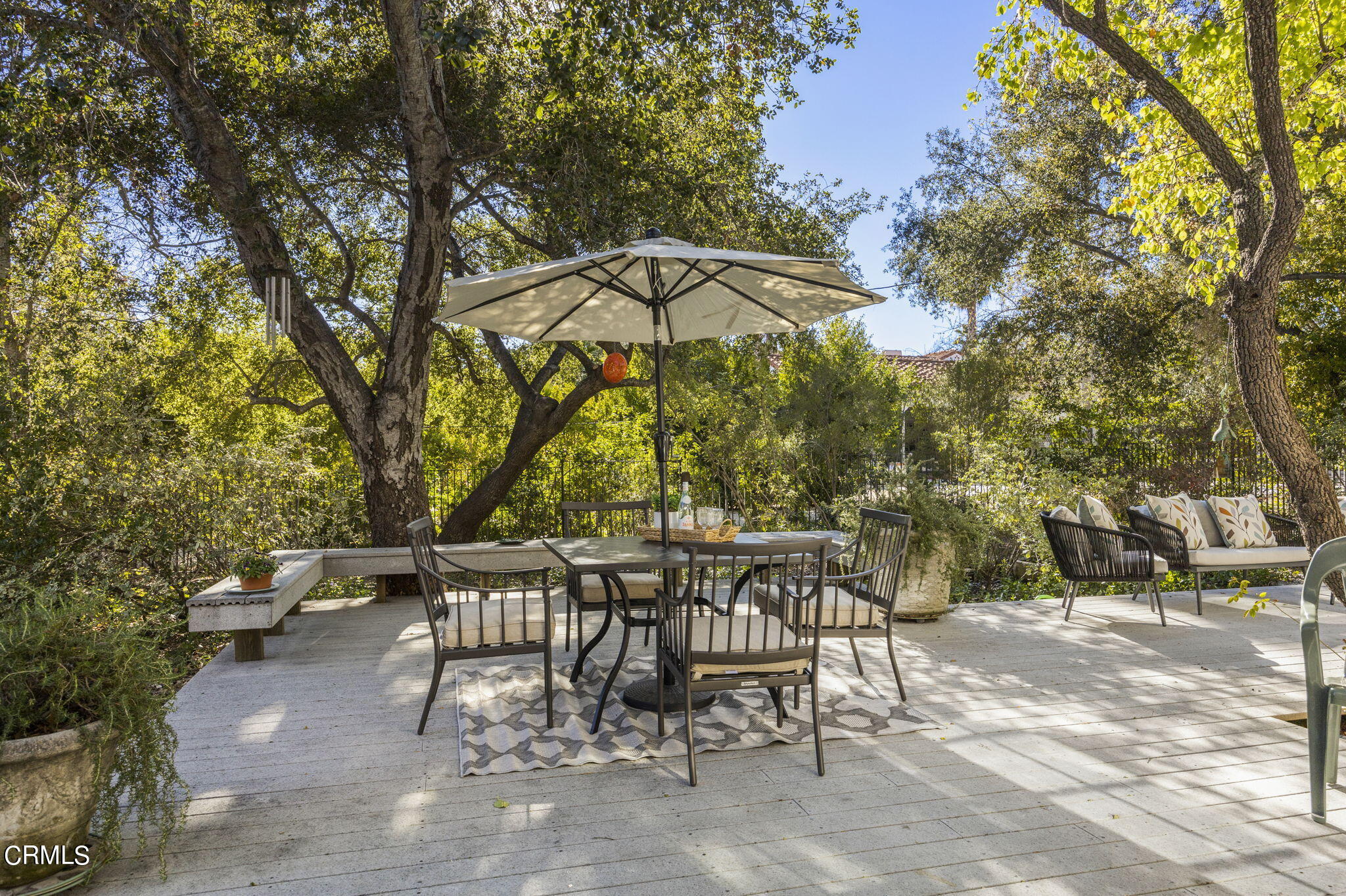 601 Foothill Road Ojai, CA 93023 - Photo 30 of 47 a view of a chairs and table in the patio