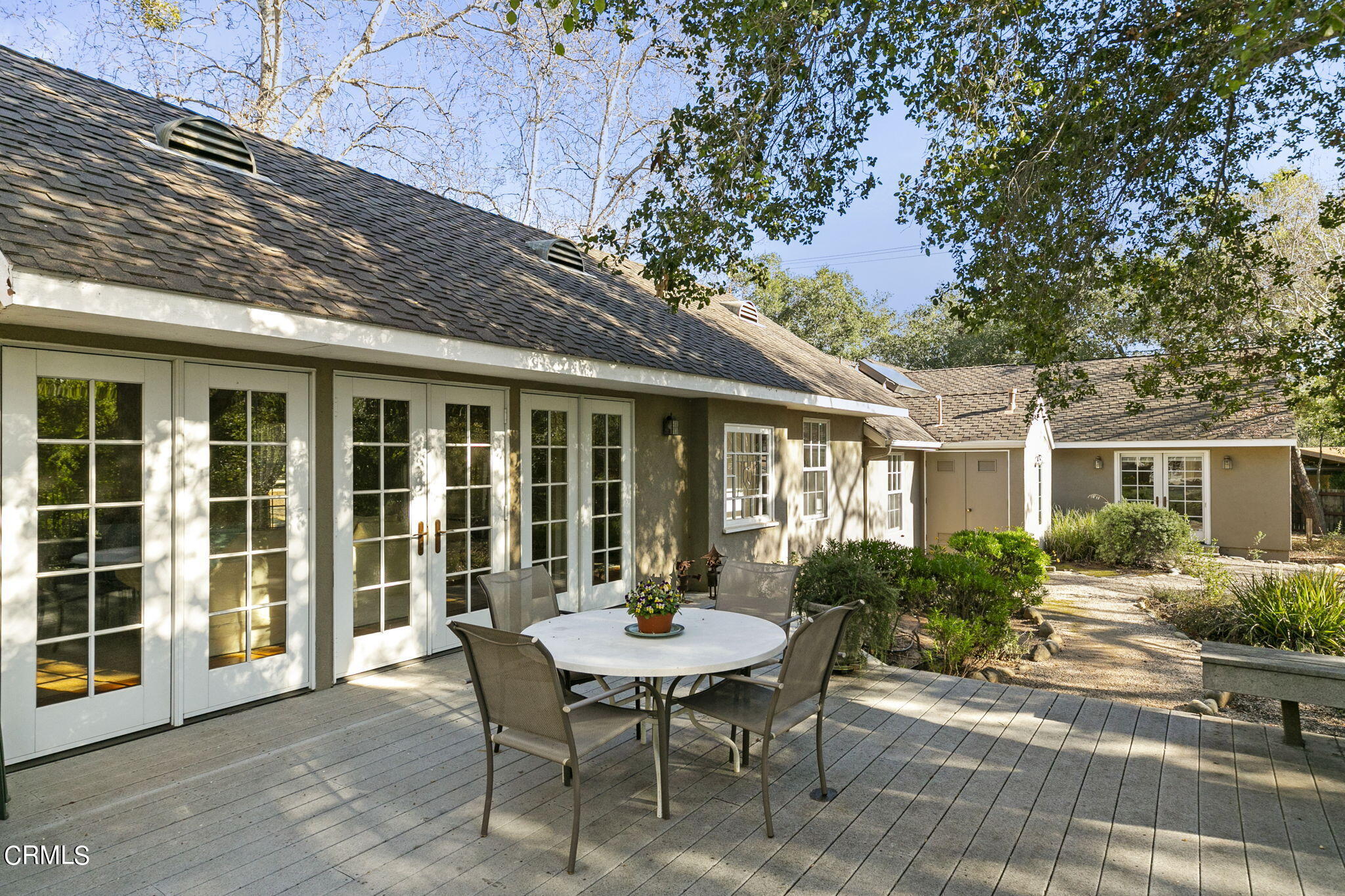 601 Foothill Road Ojai, CA 93023 - Photo 3 of 47 a view of a house with a backyard and sitting area