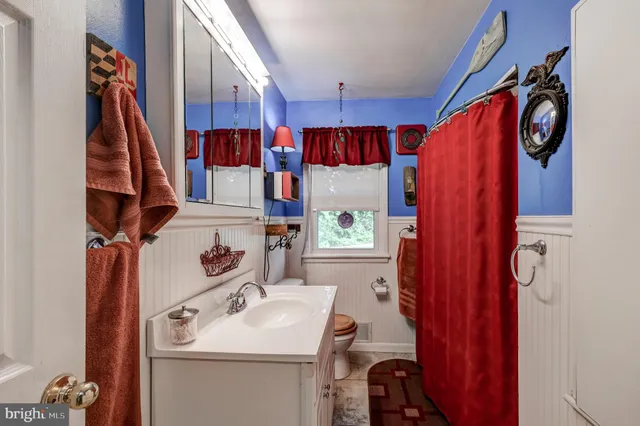 a view of a small space with a window