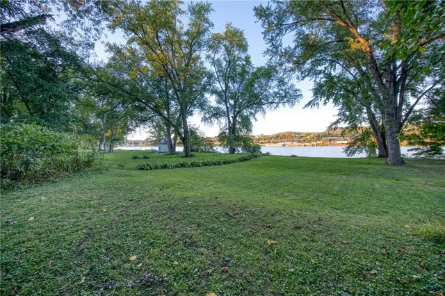 a view of backyard with green space