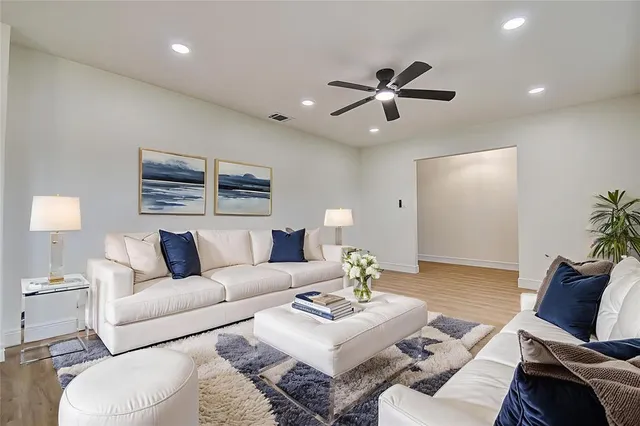 a living room with furniture