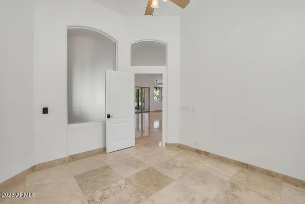 an empty room with a window