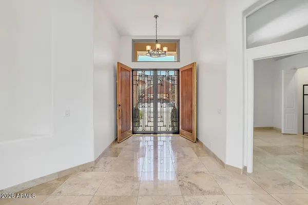 a view of an entryway with window