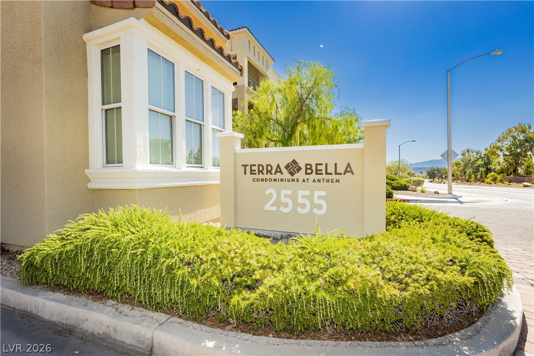 2555 Hampton Road, Unit 3308 Henderson, NV 89052 - Photo 56 of 65 A striking welcome sign greets residents at this community with manicured landscaping.