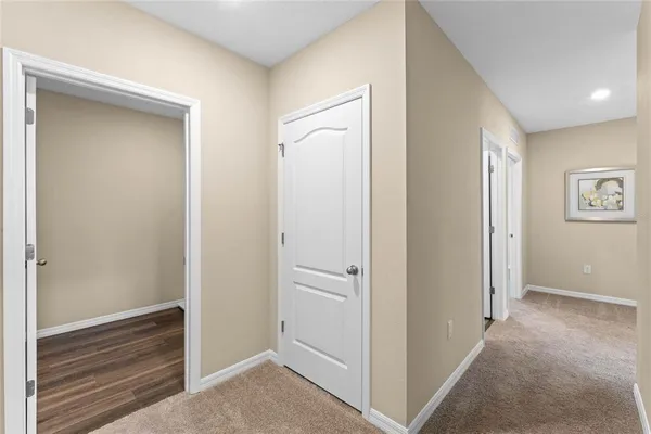 a view of a small space with racks on the wall