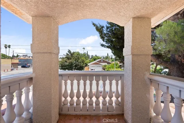 a view of a balcony