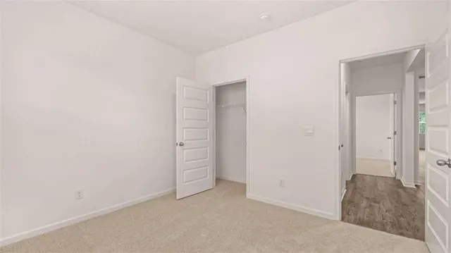 an empty room with closet
