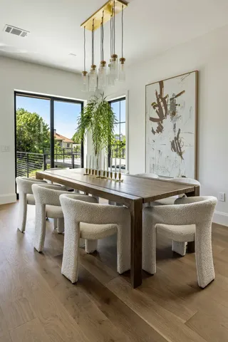 a view of a kitchen with furniture and window