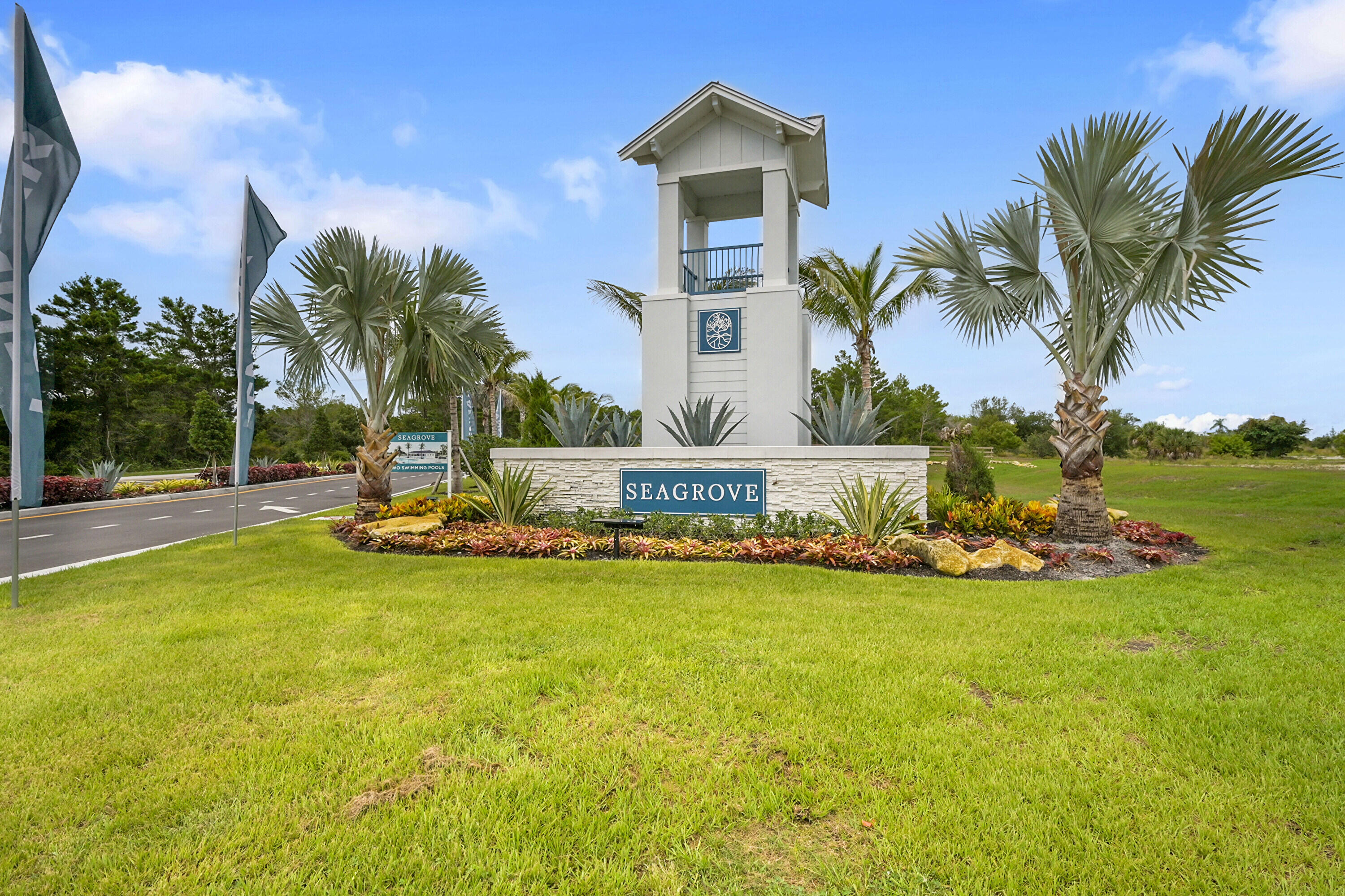 3514 Angler Drive Fort Pierce, FL 34946 - Photo 32 of 32 a view of a swimming pool with a garden and trees