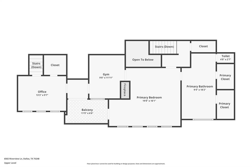 6502 Riverview Lane Dallas, TX 75248 - Photo 39 of 40 Primary Suite Level includes office, private balcony, exercise/flext room, bedroom, and bath