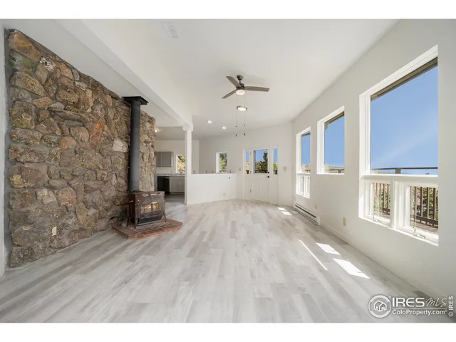 a view interior of a house wooden floor and an empty room