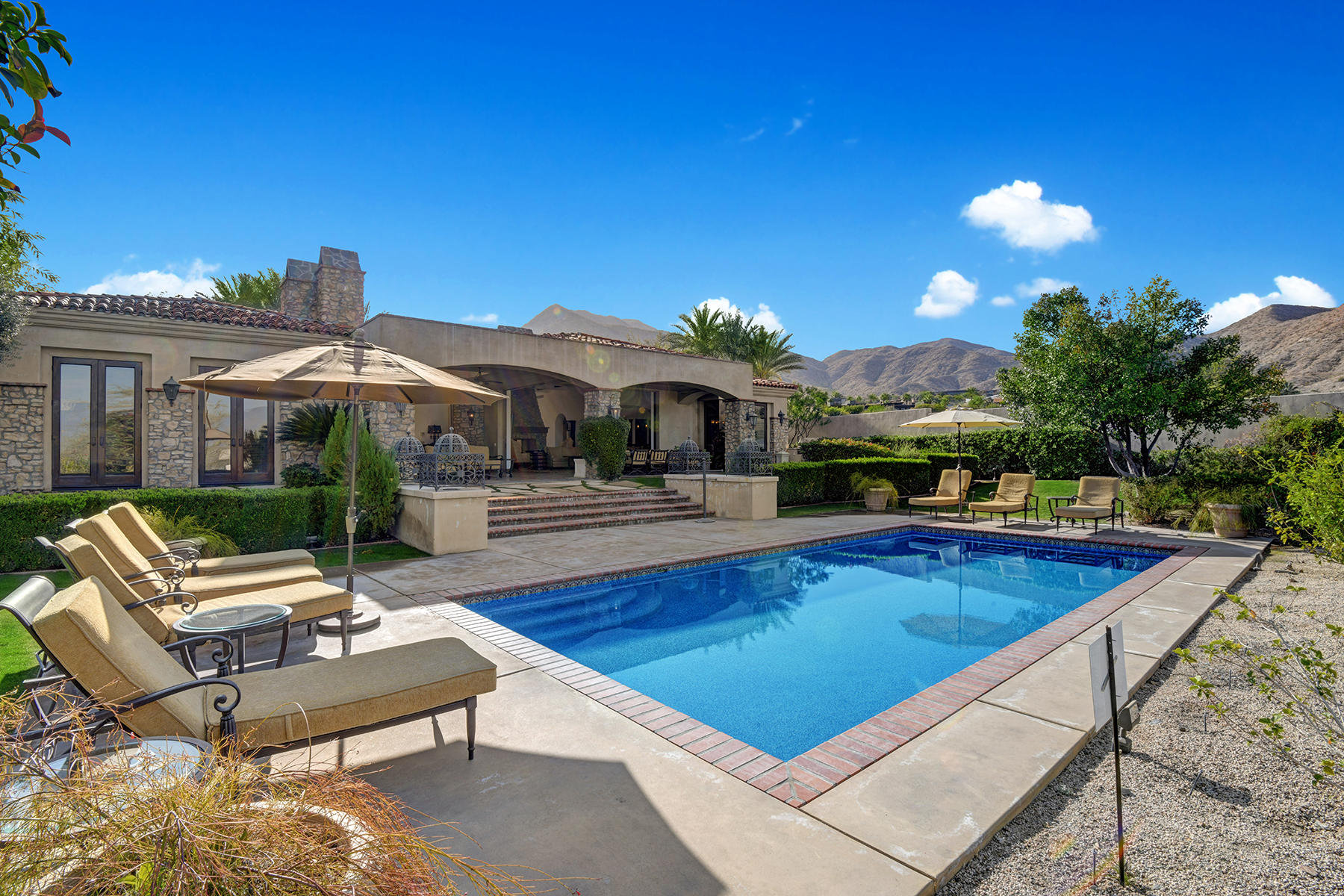 2 Mirada Circle Rancho Mirage, CA 92270 - Photo 34 of 34 POOL TO HOUSE AND MOUNTAINS MLS