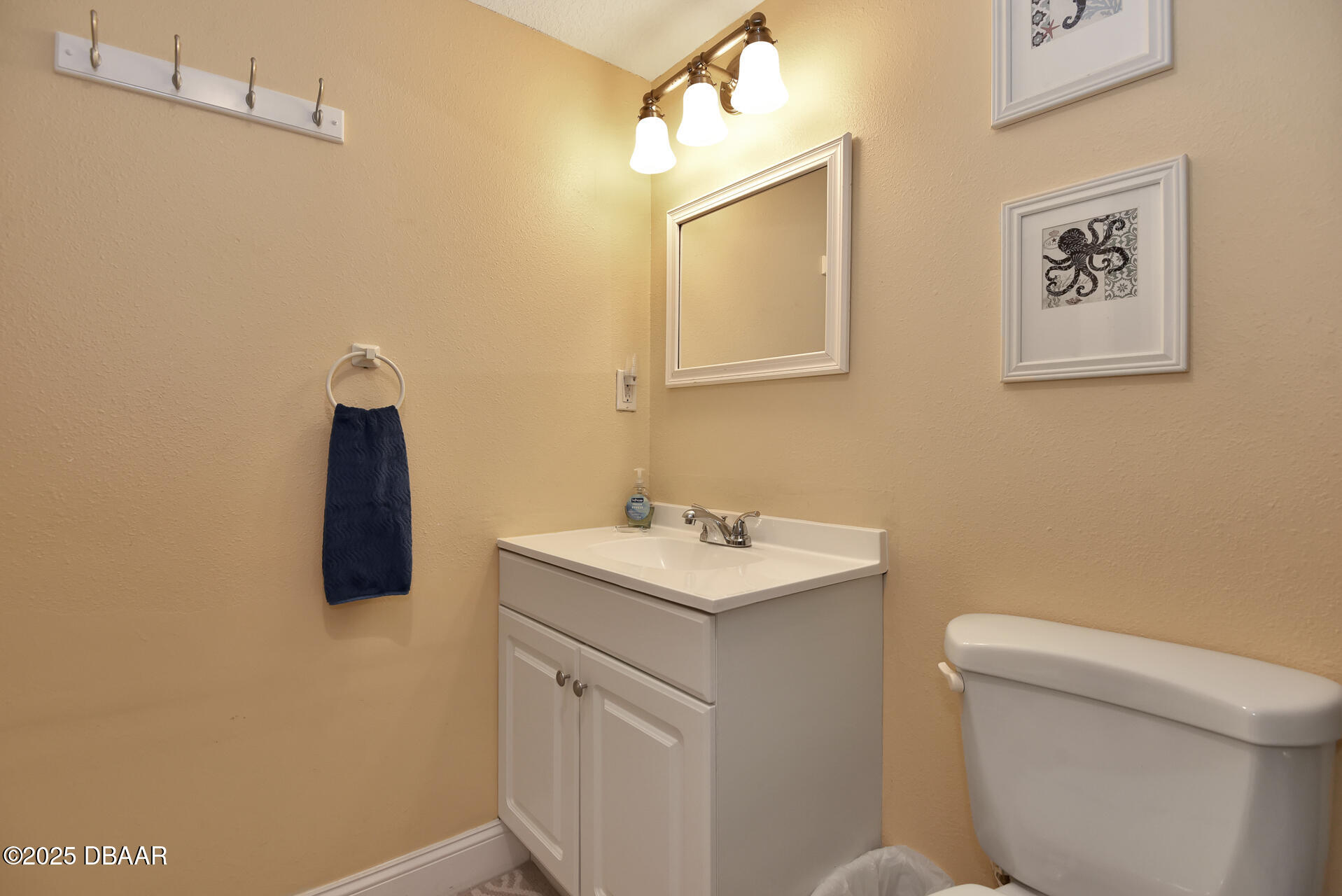 4495 South Atlantic Avenue, Unit 4040 Ponce Inlet, FL 32127 - Photo 20 of 45 a bathroom with a toilet sink and mirror