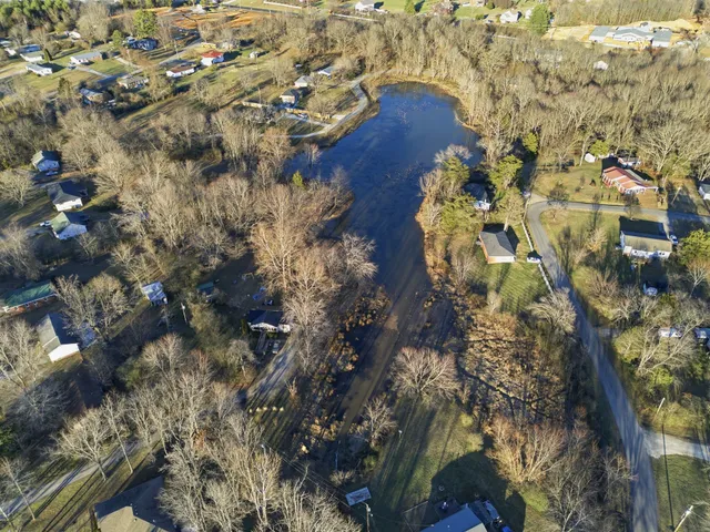 a view of a lake with houses