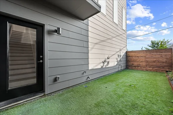 a view of yard from deck