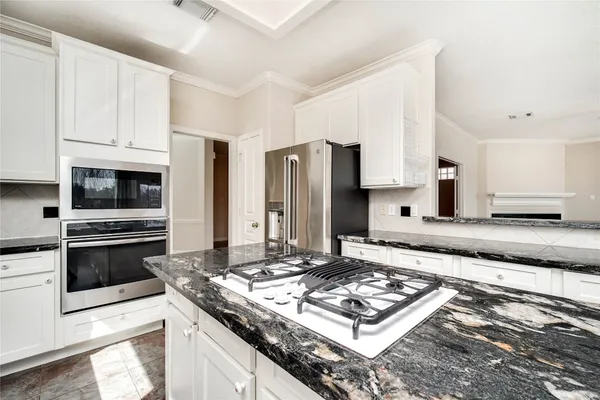 a refrigerator in a kitchen