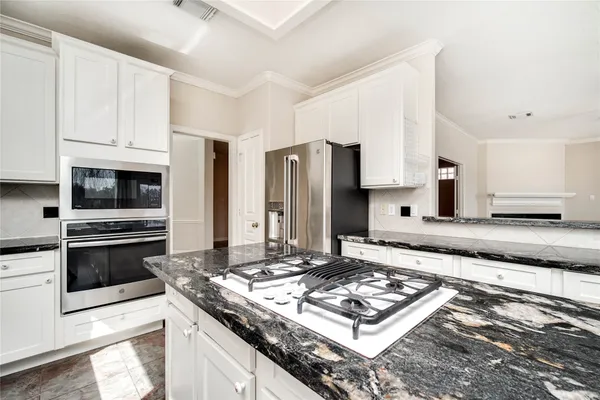 a refrigerator in a kitchen